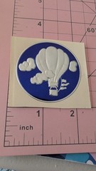 Vintage Stickers Illuminations Hot Air Balloon Silver Foil Embossed Sticker READ