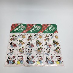 3X VINTAGE Christmas Disney Babies Post it Removable Stickers 3M