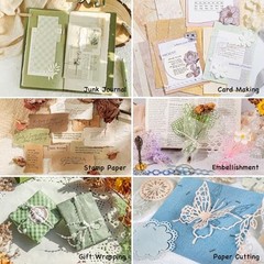 96 Sheets Textured Scrapbook Paper and Mesh Fabric Assorted Set – 6 ARTSMN008
