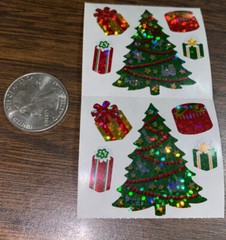 HAMBLY STUDIOS PRISMATIC Christmas Trees Presents STICKERS Hard To Find