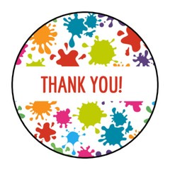 30 THANK YOU PAINT SPLATTER ENVELOPE SEALS LABELS STICKERS 1.5″ PARTY FAVORS