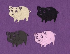 PIG 2 die cuts scrapbook cards