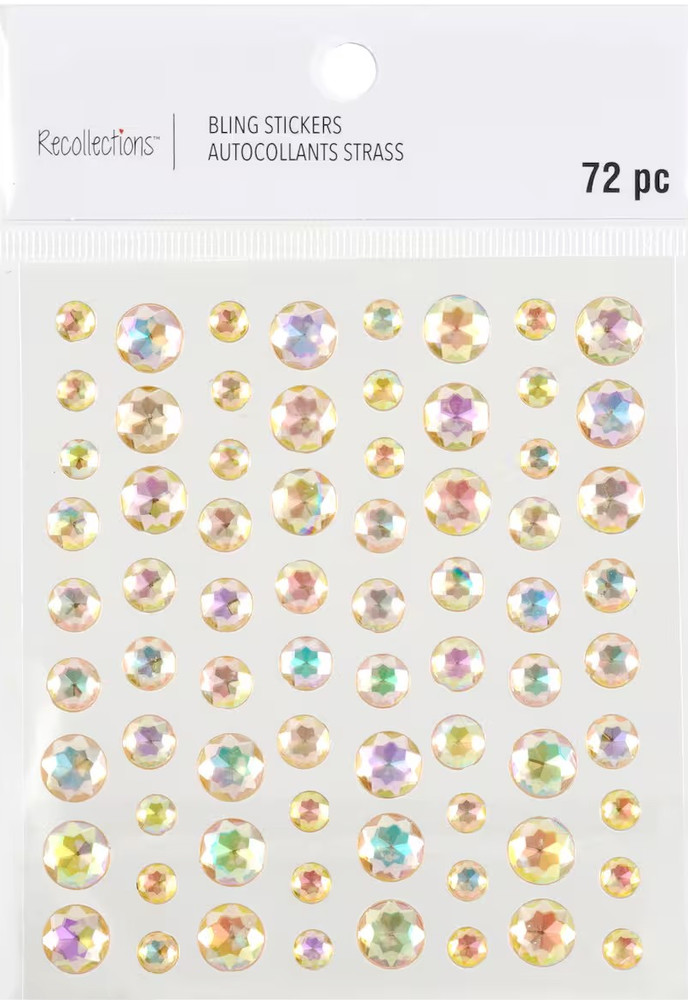 Gems Rose Champagne Iridescent Gold Rhinestones Bling Recollections Stickers