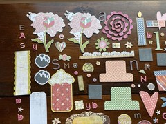 Basic Grey Scrapbook Paper Craft Embellishments Over 130 Pieces! Adhesive Crafts