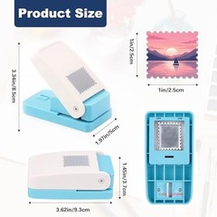 Postage Stamp Puncher -1X1inch Square Scalloped Edge Paper Puncher, 1×1 inch
