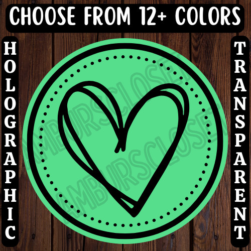40 HEART STICKERS 2″ ROUND LABELS SEALS LOVE PARTY FAVOR THANK YOU HOLOGRAPHIC