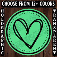 40 HEART STICKERS 2″ ROUND LABELS SEALS LOVE PARTY FAVOR THANK YOU HOLOGRAPHIC