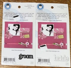 RARE Lot Of 2 Lil Davis Designs Chipboard Brides & Groom Titles Wedding Glittery