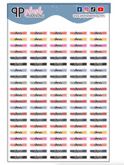 Chores Script Brush Stroke Label Planner Stickers, Laurel Denise Inspired Colors