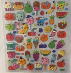 Scrapbooking Crafts Stickers Sticker King Food Faces Fruit Candy Cupcakes Donuts