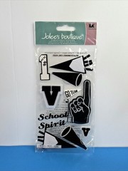 FREE SHIP Jolee’s BLK SCHOOL SPIRIT Scrapbook Dimensional Stickers SCHOOL SPORTS