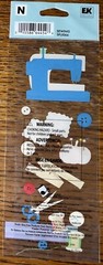 RARE Jolees Sewing Machine Sew Scissors✂️Thread🧵Measuring Tape Buttons Stickers