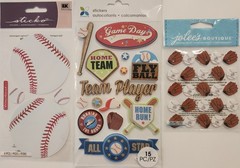 Lot Of 10 JOLEES’S Boutique K&Co Sticko Scrapbooking Stickers BASEBALL HOCKEY