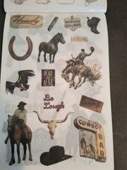 30 Pgs Of Washi Stickers & 20 Sheets Of Ephemera Papers New Style Wild Wild West