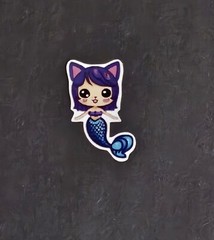 Mermaid Car Kawaii Sticker’s. 6 Pack