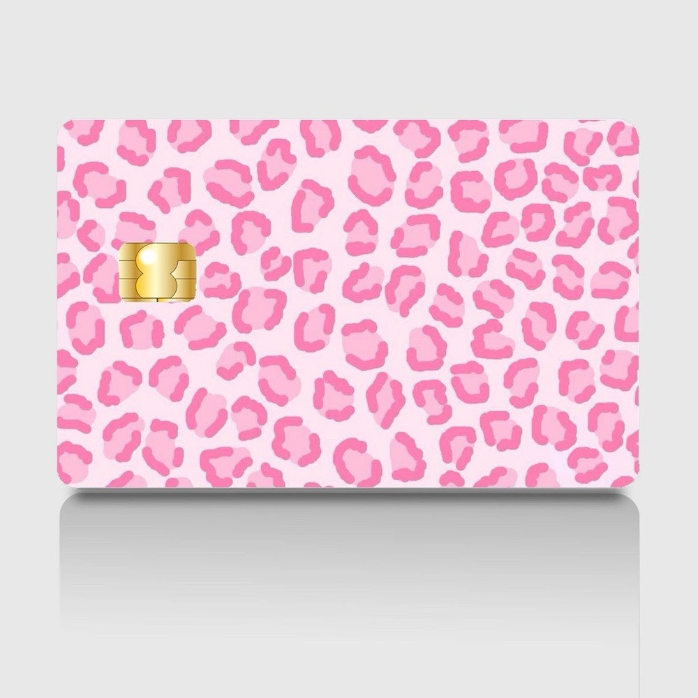 Cheetah Pink Glam Fashion Debit Credit Card Sticker Decal Money Bank Cash Cover