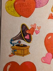 1980 Vintage Stickers Valentines Day Hearts Cupid Current Inc. Colorado Springs