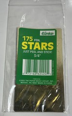 Foil Star Stickers, Eureka Presto-Stick 3/4″, Gold, 3 Packs of 175 (each)