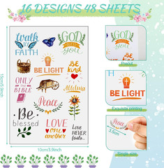 48 Sheet 1419 Pieces Christian Stickers Bible Stickers Motivation Scripture Plan