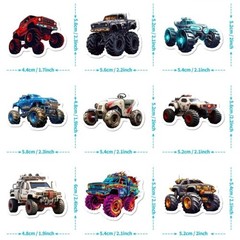 Monster Truck 20pcs Multicolor Scrapbook Stickers Bottles Room Refrigerator