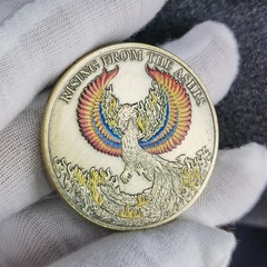 Phoenix Rising Lucky Coin Serenity Prayer Sobriety Coin Sober Gifts for Men or W