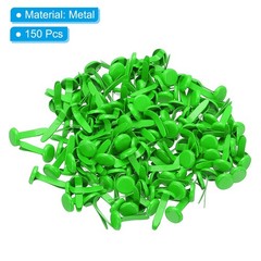 Brads for Paper Crafts, 150 Pcs Green Metal Round Paper Fasteners, 16 mm