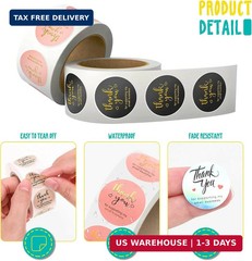 3000Pcs 1Inch Thank You Stickers, 6Rolls Thank You for Supporting My Small Busin