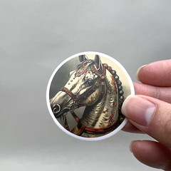 Vintage Style Horse Rose Tag Stickers Romantic Scrapbooking Junk Journal Collage
