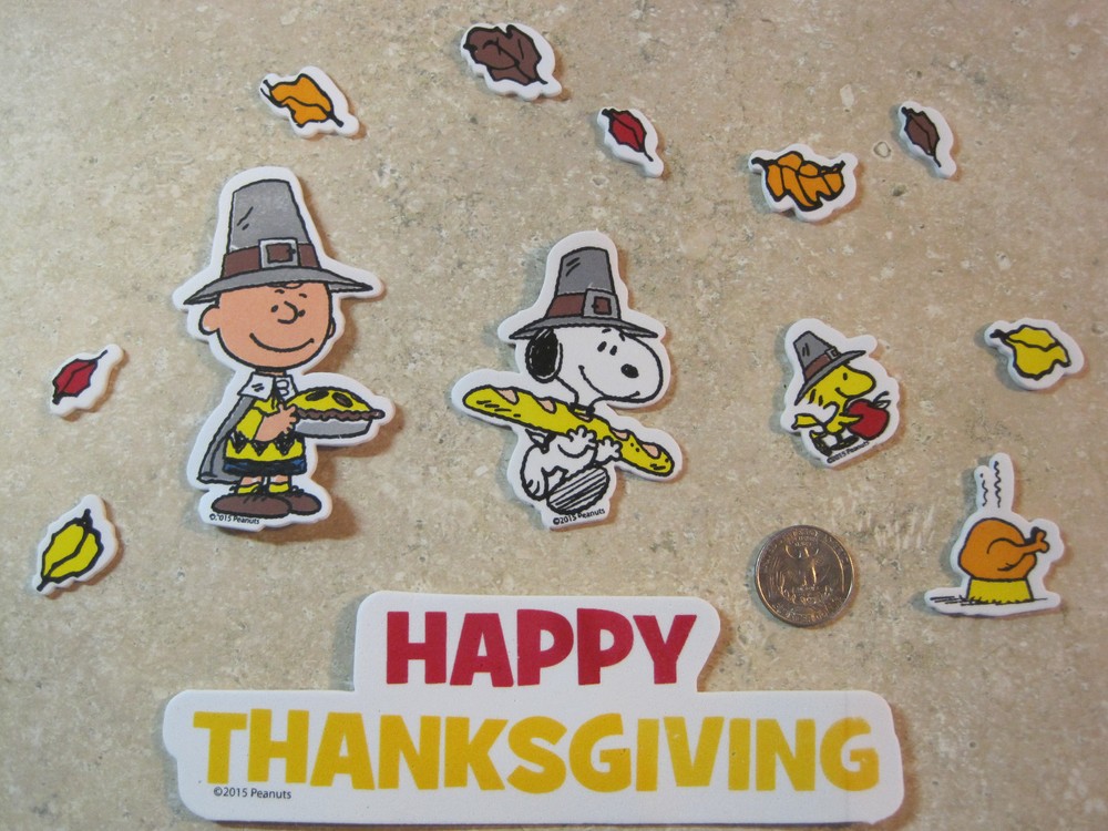 13 FOAM SNOOPY STICKERS PEANUTS * THANKSGIVING SCRAPBOOK CHARLIE BROWN PUMPKIN