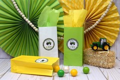 Green and Yellow Tractor Thank You Sticker Labels Thanks for Plowing By, 40 2…
