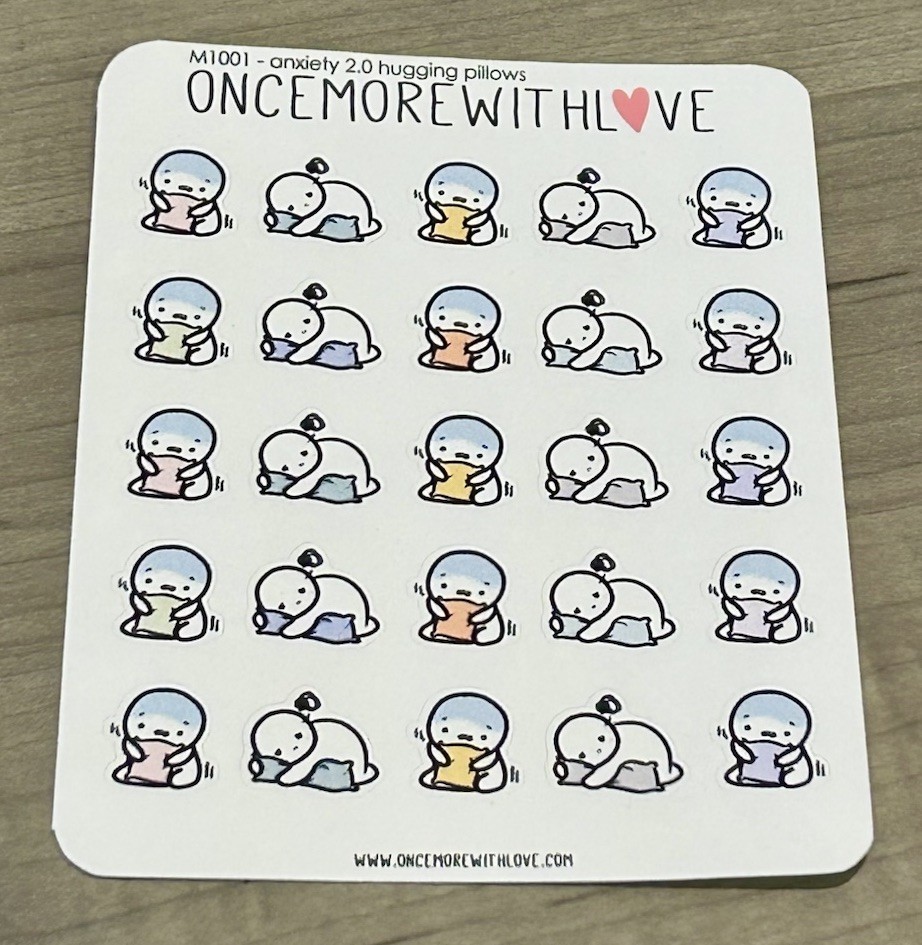 NEW Once More With Love ❤️ Anxiety 2.0 Hugging Pillows Sticker Set OMWL Stickers