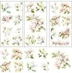 3 Sheet Floral Furniture Transfers 6″x12″ Rub on Vintage Flower Rub on Transfers
