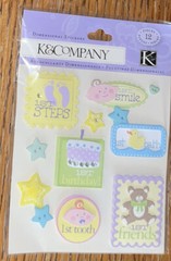 K&Company Baby 1st Steps First Friends Smile Bath Tooth Birthday 1 Year Stickers