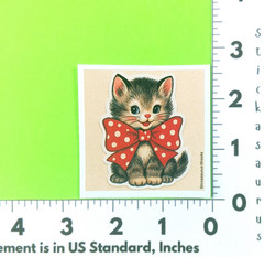 Large Polka Dot Bow Kitten Cat Mini Sticker Sheet