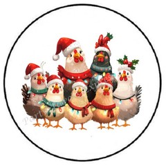 CHRISTMAS CHICKENS CHRISTMAS LIGHTS ENVELOPE SEALS LABELS STICKERS PARTY FAVORS