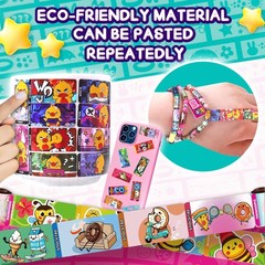 Creative Sticky Rolls Bracelet Making Kit for –150 Reusable Stickers,DIY Surp…