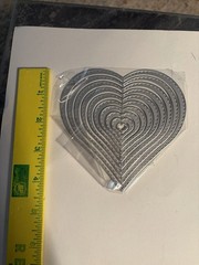 Metal Silver Set Of 3 Die Cuts. Heart, Square And Circle Shapes 22 Die Cuts. New