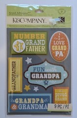 Grandpa Grandfather Grand Adhesions Scrapbooking Stickers By K&Company