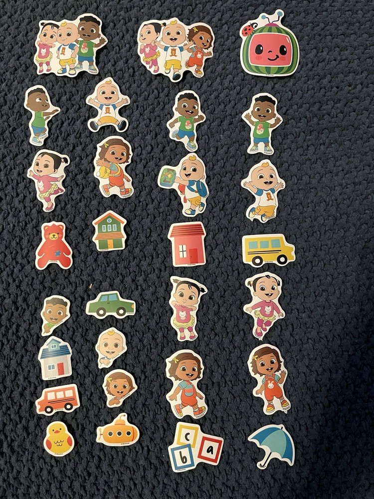 10 PCs Random Cocomelon Stickers Matte Vinyl Waterproof Kids Parties Scrapbook
