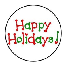 48 Happy Holidays!!!! ENVELOPE SEALS LABELS STICKERS 1.2″ ROUND