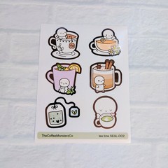 NEW Tea Time 2.0 Foiled Sticker Seals TheCoffeeMonsterzCo TCMC