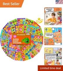 Delightful Scratch and Sniff Stickers for Kids – 9 Scents, 36 Colorful Sheets