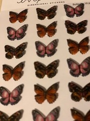 LA PETITES THE PAPER STUDIO 3D BROWN BUTTERFLY STICKERS POP-UP WINGS 18PCS