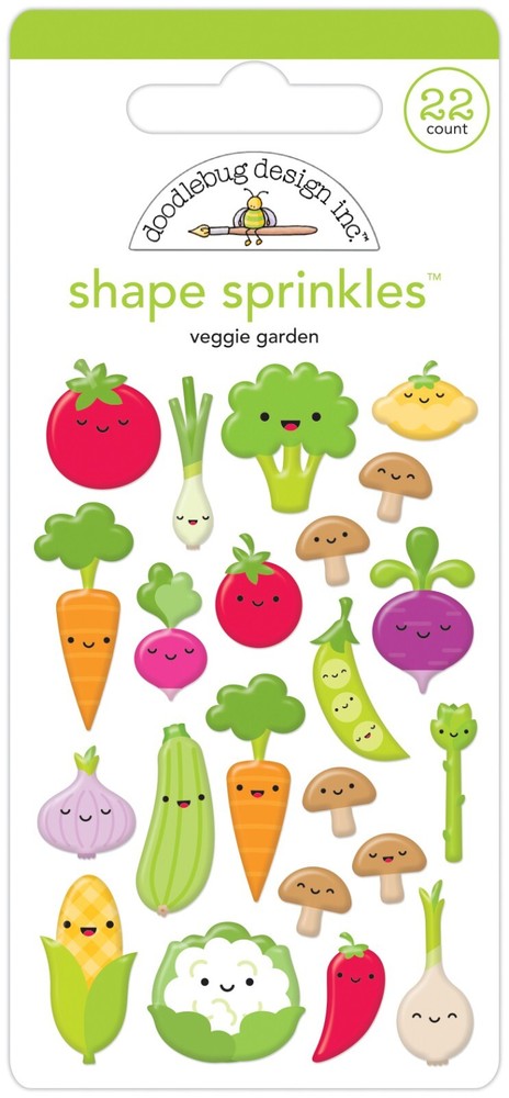 Crafts Doodlebug Sprinkles Puffy Veggie Garden Vegetables Tomato Onion Mushrooms