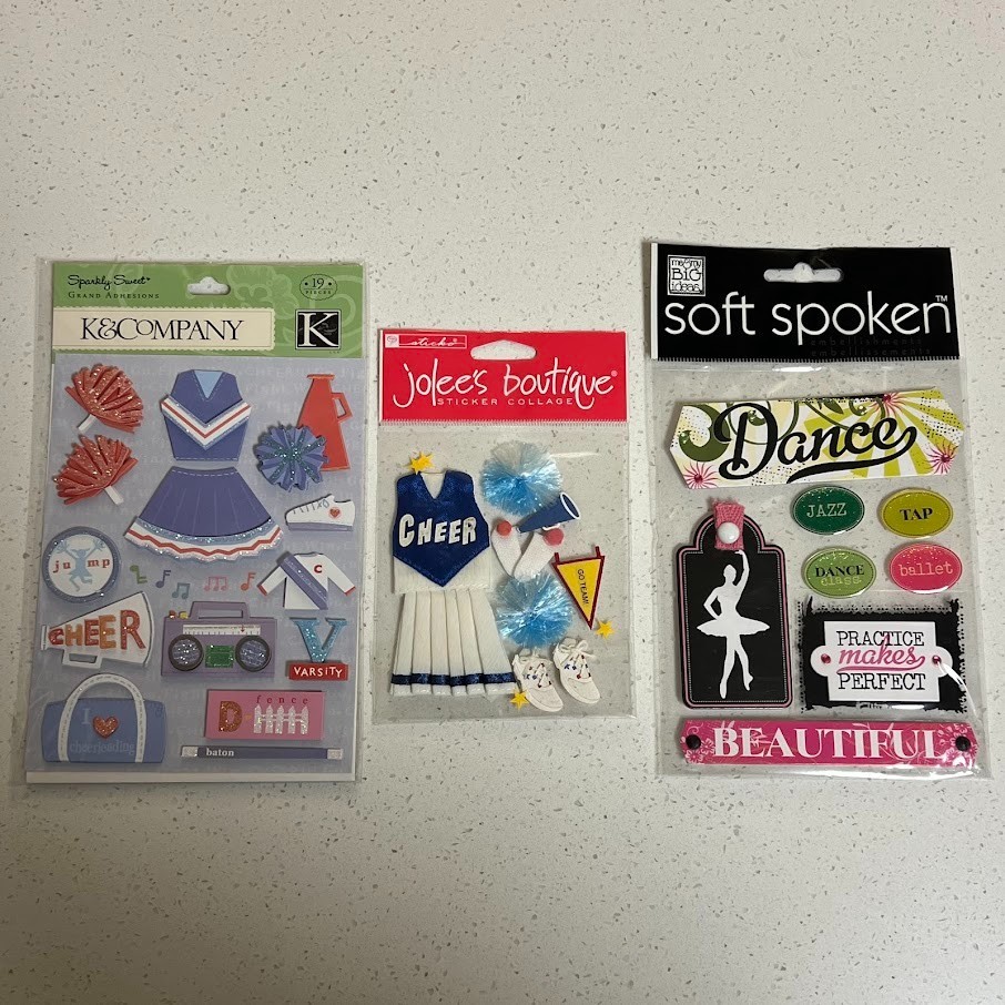 Jolee’s Boutique K&Company Cheer & Dance Scrapbook Sticker Sheet Lot