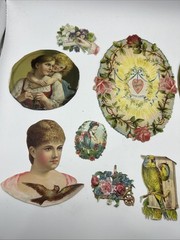 Antique Lot Of 10 Victorian Scrap Paper Ephemera For Collecting Or Scrapbooking