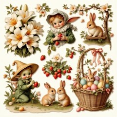 Cardstock Die Cut Embellishments Easter (6) Cut Outs 5 Inch