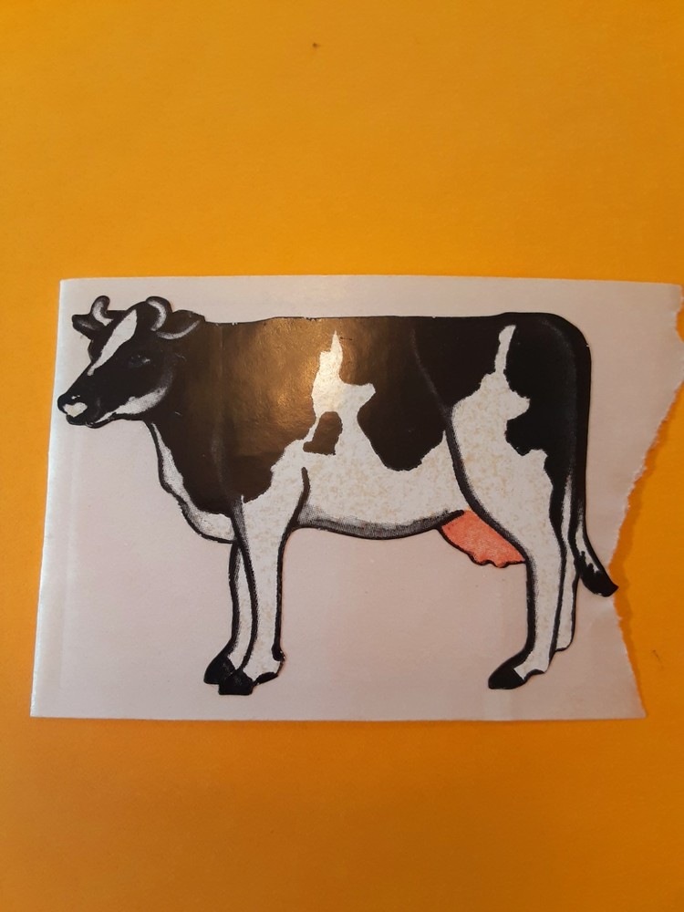vtg 80’s Gordon Fraser? cow sticker module *restored* *damaged*