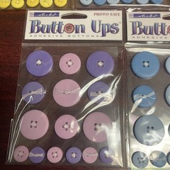 Sticko Button Ups Adhesive Buttons 5 packages different colors