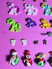 Lot Of 79 Pieces Mixed Miniatures For Crafting, Xmas Baby, Kid, Flowers, MLP ETC